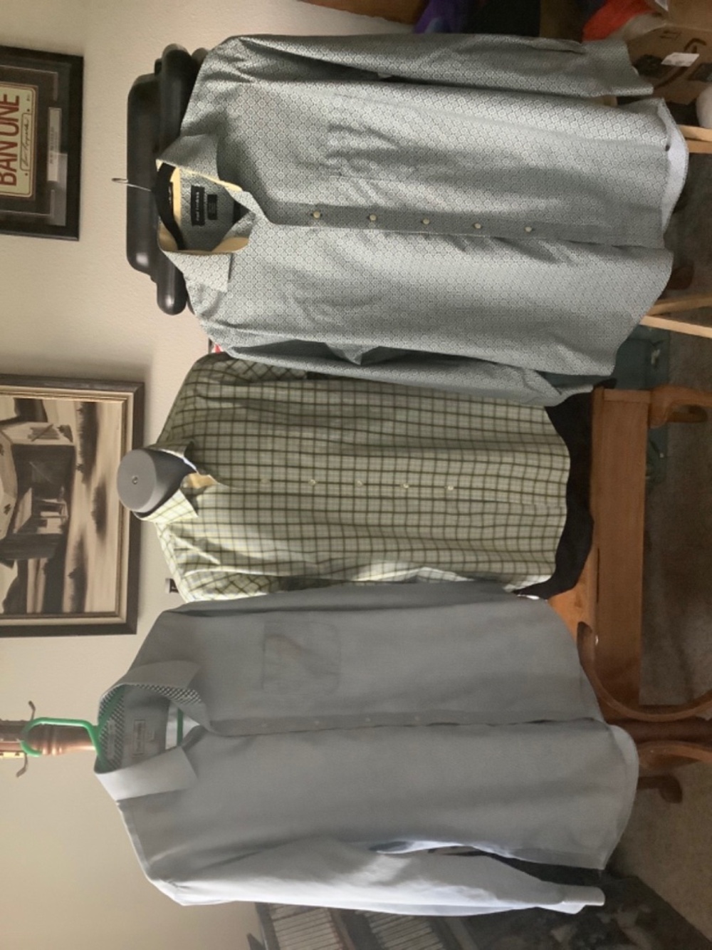 Lot of 3 PAUL FREDRICK Men's Button-Up Long Sleeve DRESS SHIRTS Size 16.5 x 34